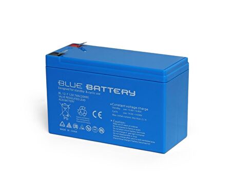 Blue Battery 12 Volt 7 Amper Bakımsız Kuru Akü , Ups Aküsü