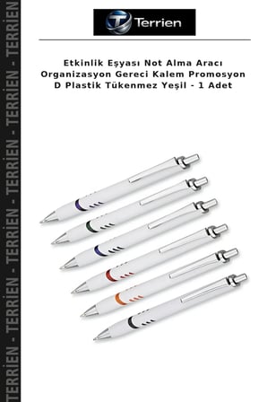 Etkinlik Eşyası Not Alma Aracı Organizasyon Gereci Kalem Promosyon D Plastik Tükenmez Yeşil - 1 Adet
