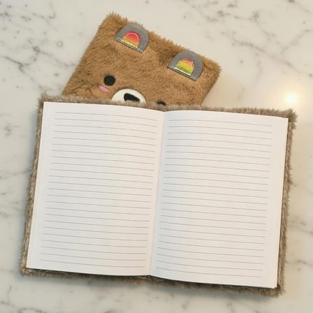 Özel Üretim Sevimli Peluş Çizgili Defter Yazma Aracı Günlük Ajanda Hediyelik Ürün