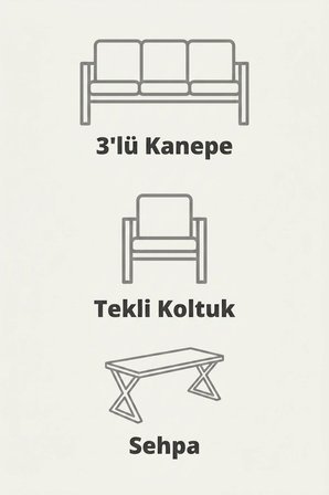 Maris Bahçe Balkon Oturma Takımı | İp Örgü Metal Karkas, 3+1 Koltuk, Antrasit Kahve