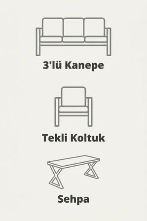 Maris Bahçe Balkon Oturma Takımı | İp Örgü Metal Karkas, 3+1 Koltuk, Teak Masa