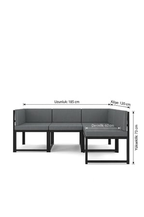 Nora Metal Karkas 4'lü Köşe Koltuk Takımı | Keten Dokuma, Sağ-Sol Modüler | Bej