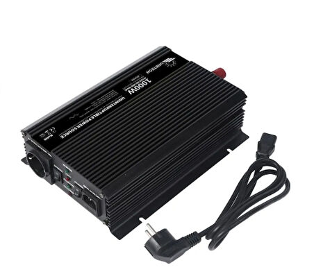 URETECH 1000 W Watt 12 V Volt Modifiye Sinüs Akü Şarjlı Ups İnverter 12Vdc-220Vac İnvertör