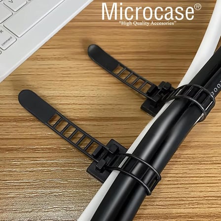 Microcase Kendinden Yapışkanlı Microcase Ayarlanabilir Yapışkanlı Kablo Düzenleyici ve Sabitleyici Klips 10 Adet Beyaz AL5409