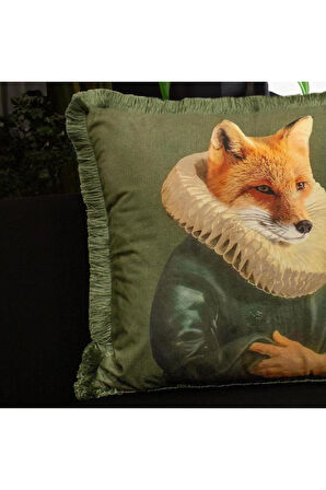 Mr. Fox (Tilki) Yastık/Kırlent (Dolgu Boncuk Elyaf, Ulusl. Yıkama Ve Solmama Sertifikası)