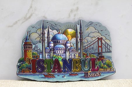 Özel Seri Mini Süs Hatıra Objesi Mutfak Dekoru Silikon İstanbul Temalı Magnet