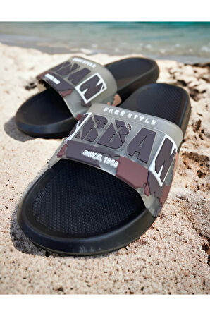 Kamuflaj Urban Desenli Plaj Havuz Bahçe Deniz Günlük Erkek Terlik