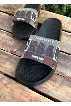 Kamuflaj Urban Desenli Plaj Havuz Bahçe Deniz Günlük Erkek Terlik