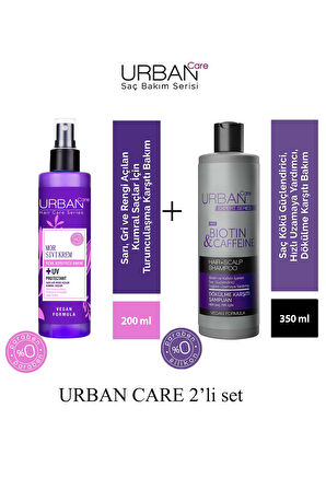 Expert Biotin & Kafein Şampuan 350 ml + Turunculaşma Karşıtı Mor Sıvı Saç Kremi-200 ML