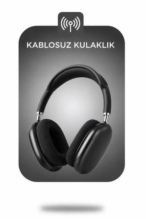 Özel Üretim Kadın Hediyesi Seyahat Aleti Ofis Cihazı Bluetooth Kulaklık P9S Siyah