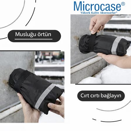 Microcase Reflektörlü Su Geçirmez Bahçe Açıkalan Dış Mekan Musluk Don Buzlanma Koruyucu Kılıf AL5512 - SİYAH