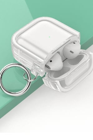 Movenchy Apple Airpods 4 (4.nesil)/Airpods 5 (5.Nesil) Shiny Şeffaf Kılıf - Beyaz
