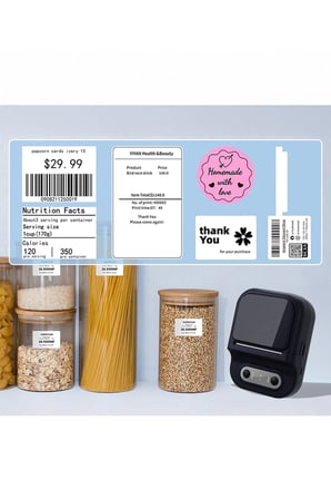 Uray store P2 Kablosuz Etiket Yazıcı - Siyah