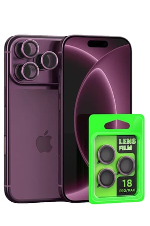 Uray store Apple iPhone 18 Pro Raze Metal Kamera Lens - Bordo