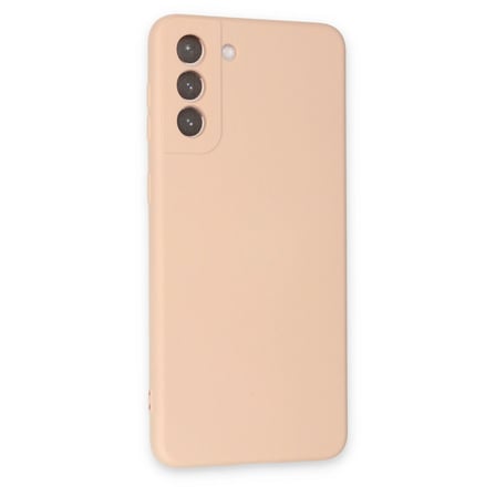 Samsung Galaxy S21 Kılıf Nano İçi Kadife Silikon - Pudra