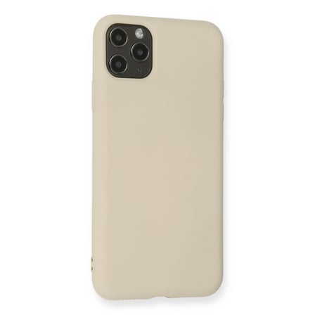 Apple İphone 11 Pro Max Kılıf Nano İçi Kadife Silikon - Bej