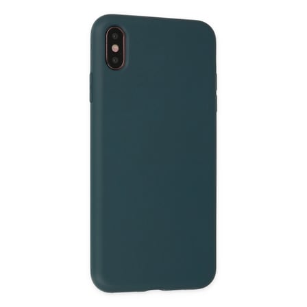 Apple İphone Xs Max Kılıf Nano İçi Kadife Silikon - Koyu Yeşil