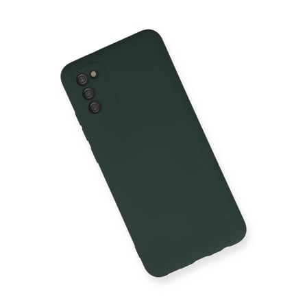 Samsung Galaxy A03s Kılıf Nano İçi Kadife Silikon - Koyu Yeşil