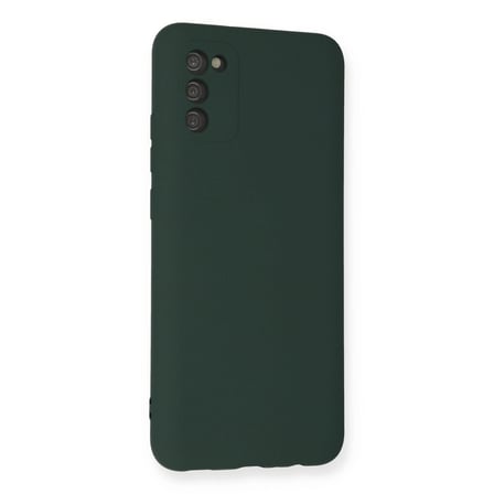 Samsung Galaxy A03s Kılıf Nano İçi Kadife Silikon - Koyu Yeşil