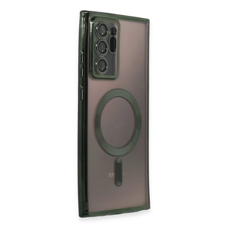 Samsung Galaxy Note 20 Ultra Kılıf Kross Magneticsafe Kapak - Koyu Yeşil