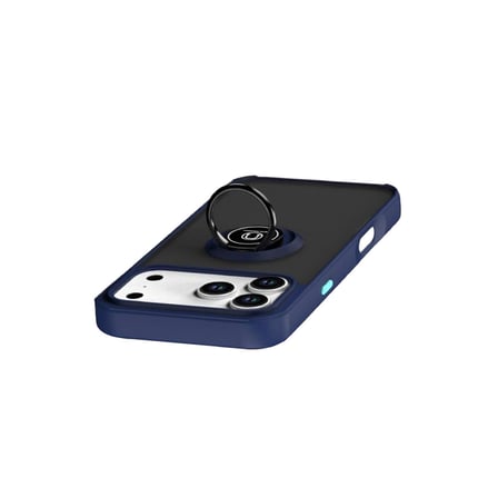 Apple İphone 17 Pro Montreal Yüzüklü Silikon Kapak - Lacivert