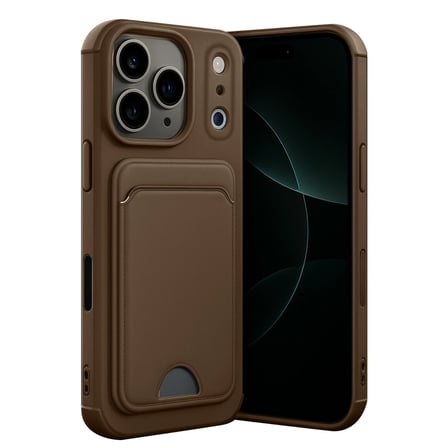 Apple İphone 17 Pro Max Kelvin Kartvizitli Silikon - Kahverengi