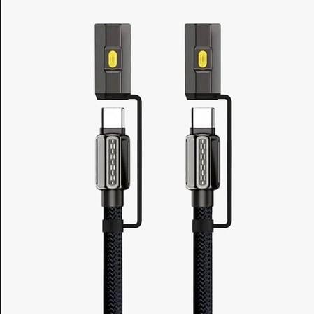 Led Fener Ve Alevsiz Çakmak Fonksiyonlu Type-c Şarj Ve Data Kablosu 120 Cm Siyah