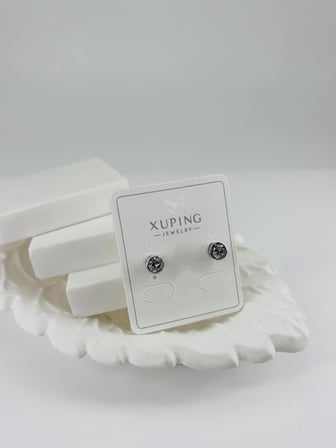 Rodyum Zirkon-5 Mm Taşlı Pirinç Zirkon Küpe - Kp00334