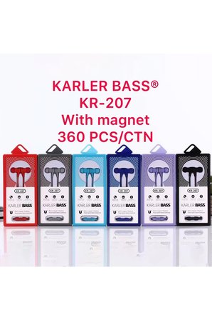 Karler Bass KR-207 Mıknatıslı Kablolu Kulaklık - Kırmızı