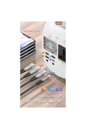 Konfulon CN01 Powerbank 45.000 mAh Kamp Şarj PD - Beyaz