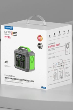 Konfulon CN04 Powerbank 300W 60.000 mAh 5W Led Işıklı Kamp Şarj PD 60W - Gri