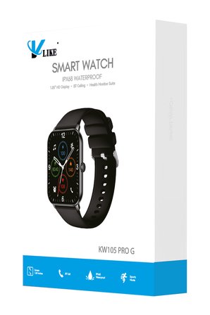 Vlike KW105 Pro G Amoled Ekranlı IP68 Su Geçirmez Sağlık Takip Özellikli Akıllı Saat - Siyah
