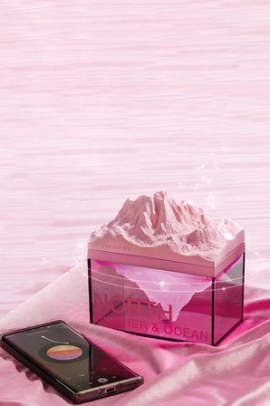 Uray store Z4 Kuzey Okyanus Temalı Gece Lambası Özellikli BT Kablosuz Hoparlör - Pembe