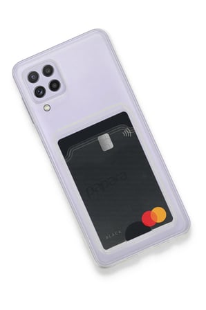 Uray store Samsung Galaxy A22 Kılıf Kart Şeffaf Silikon - Şeffaf