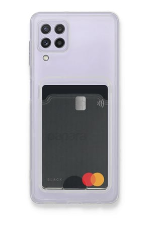 Uray store Samsung Galaxy A22 Kılıf Kart Şeffaf Silikon - Şeffaf