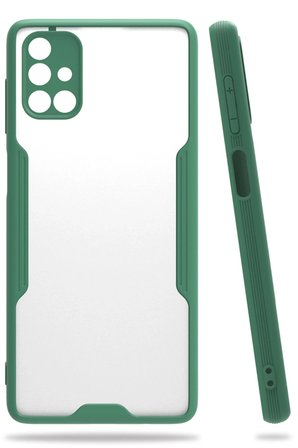 Uray store Samsung Galaxy M51 Kılıf Platin Silikon - Yeşil