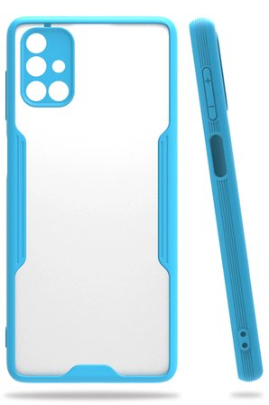 Uray store Samsung Galaxy M51 Kılıf Platin Silikon - Mavi