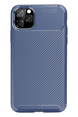 Uray store Apple iPhone 11 Pro Kılıf Auto Focus Karbon Kapak - Lacivert