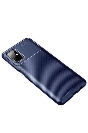 Uray store Samsung Galaxy M51 Kılıf Auto Focus Karbon Kapak - Lacivert
