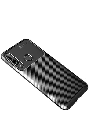 Uray store Huawei Y6P Kılıf Auto Focus Karbon Kapak - Siyah