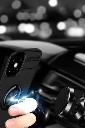 Uray store Apple iPhone 12 Mini Kılıf Range Yüzüklü Silikon - Mavi