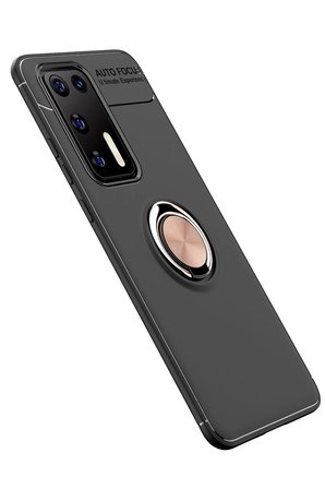 Uray store Huawei P40 Kılıf Range Yüzüklü Silikon - Siyah-Gold