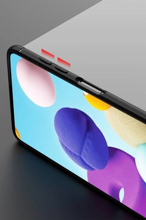 Uray store Samsung Galaxy M51 Kılıf Range Yüzüklü Silikon - Siyah-Gold