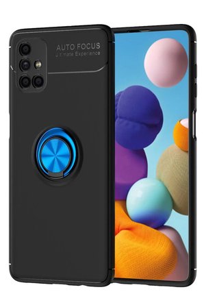 Uray store Samsung Galaxy M51 Kılıf Range Yüzüklü Silikon - Siyah-Mavi