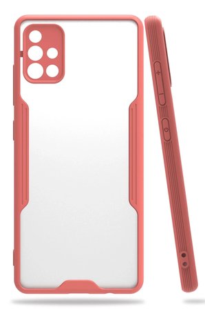 Uray store Samsung Galaxy A71 Kılıf Platin Silikon - Pembe