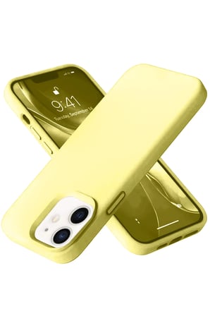 Uray store Apple iPhone 12 Kılıf Nano içi Kadife Silikon- Sarı