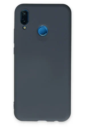 Uray store Huawei P20 Lite Kılıf Nano içi Kadife Silikon - Gri