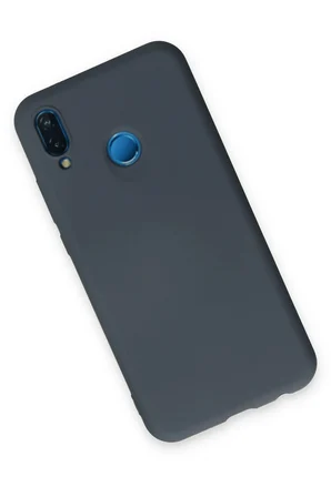 Uray store Huawei P20 Lite Kılıf Nano içi Kadife Silikon - Gri