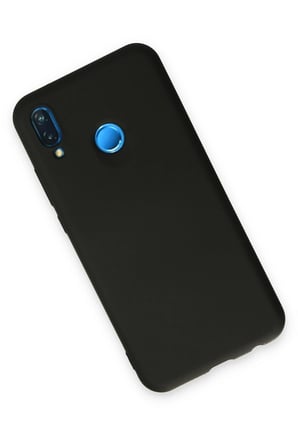 Uray store Huawei P20 Lite Kılıf Nano içi Kadife Silikon - Siyah
