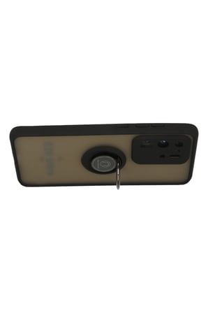 Uray store Samsung Galaxy S20 Ultra Kılıf Montreal Yüzüklü Silikon Kapak - Siyah